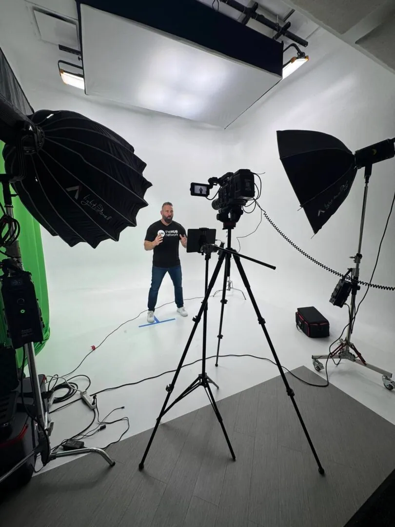 Regan Weiss on a photo shoot set